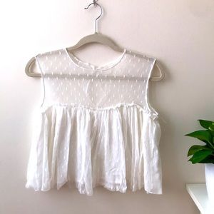 Mesh Polka Dot Swing Top